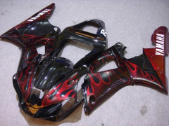 Flame - Red Black Fairings and Bodywork For 2000-2001 YZF-R1 #LF7063