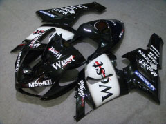 West - 白い 黒 フェアリングとボディワーク 2005-2006 NINJA ZX-6R #LF5963