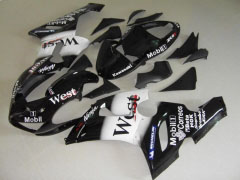 West - 白い 黒 フェアリングとボディワーク 2005-2006 NINJA ZX-6R #LF5968