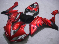 Flame - Red Black Fairings and Bodywork For 2007-2008 YZF-R1 #LF6969