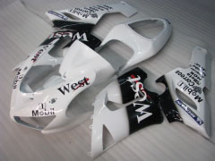 West - 白い 黒 フェアリングとボディワーク 2005-2006 NINJA ZX-6R #LF5966