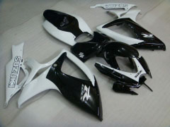 工場スタイル - 白い 黒 フェアリングとボディワーク 2006-2007 GSX-R600 #LF6287