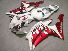 Flame - Red White Fairings and Bodywork For 2008-2016 YZF-R6 #LF6862