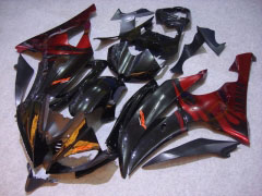 Flame - Red Black Fairings and Bodywork For 2008-2016 YZF-R6 #LF6864