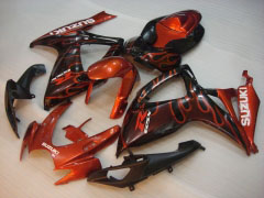 Flame - Orange Black Fairings and Bodywork For 2006-2007 GSX-R750 #LF6548