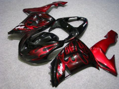 Flame - Red Black Fairings and Bodywork For 2006-2007 NINJA ZX-10R #LF6239
