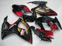 Estilo de fábrica - rojo Negro Fairings and Bodywork For 2006-2007 GSX-R750 #LF4019