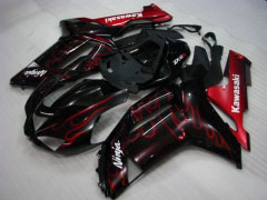 Flame - Red Black Fairings and Bodywork For 2007-2008 NINJA ZX-6R #LF5928
