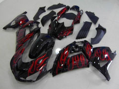 Flame - Red Black Fairings and Bodywork For 2006-2011 NINJA ZX-14R #LF5848