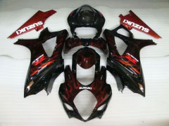 Flame - Red Black Fairings and Bodywork For 2007-2008 GSX-R1000 #LF5765