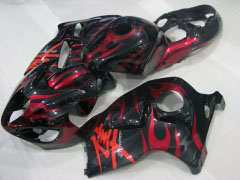 Flame - Red Black Fairings and Bodywork For 1999-2007 Hayabusa #LF3745