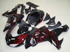 Flame - Red Black Fairings and Bodywork For 2006-2007 NINJA ZX-10R #LF6238