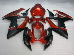 工場スタイル - 赤 黒 フェアリングとボディワーク 2006-2007 GSX-R600 #LF4048