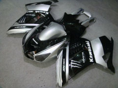 Monster - Black Silver Fairings and Bodywork For 2006-2011 NINJA ZX-14R #LF5844