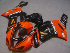 Monster - Orange Schwarz Verkleidungen und Karosserien für 2007-2008 NINJA ZX-6R #LF5897