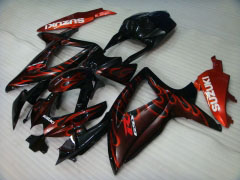 Flame - rojo Negro Fairings and Bodywork For 2008-2010 GSX-R750 #LF3930