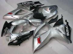Factory Style - Schwarz Silber Verkleidungen und Karosserien für 2006-2007 GSX-R600 #LF6269