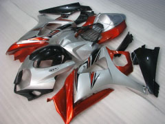 Factory Style - Orange Silber Verkleidungen und Karosserien für 2007-2008 GSX-R1000 #LF3836