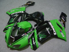 Monster - 緑 黒 フェアリングとボディワーク 2007-2008 NINJA ZX-6R #LF5919