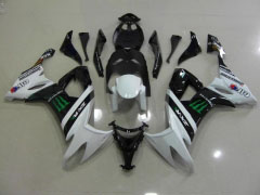 Monster - White Black Fairings and Bodywork For 2008-2010 NINJA ZX-10R #LF6208