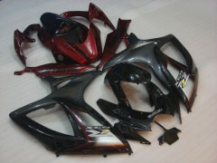 工場スタイル - 赤 黒 フェアリングとボディワーク 2006-2007 GSX-R600 #LF6282