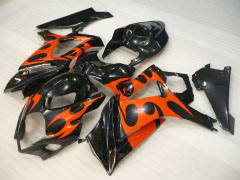 Customize - Orange Schwarz Verkleidungen und Karosserien für 2007-2008 GSX-R1000 #LF3835