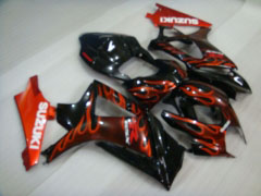 Flame - Red Black Fairings and Bodywork For 2007-2008 GSX-R1000 #LF5769