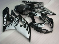 Flame - White Black Fairings and Bodywork For 2005-2006 GSX-R1000 #LF5896
