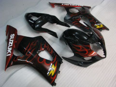 Flame - Red Black Fairings and Bodywork For 2003-2004 GSX-R1000 #LF6028