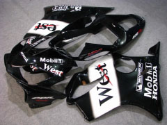 West - 白い 黒 フェアリングとボディワーク 2004-2007 CBR600F4i #LF5154