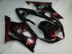 Flame - Red Black Fairings and Bodywork For 2003-2004 GSX-R1000 #LF6029