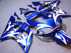 Flame - Blue White Fairings and Bodywork For 1998-2002 YZF-R6 #LF6839