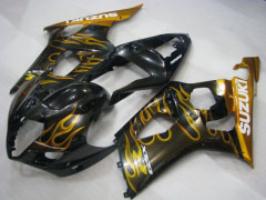 Flame - Yellow Black Fairings and Bodywork For 2003-2004 GSX-R1000 #LF6027