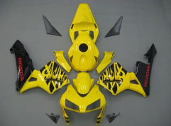 Flame - Yellow Black Fairings and Bodywork For 2003-2004 CBR600RR  #LF5407