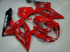 Flame - Red Black Fairings and Bodywork For 2005-2006 GSX-R1000 #LF5898