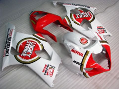 Lucky Strike - 赤 白い フェアリングとボディワーク 2003-2004 GSX-R1000 #LF3853