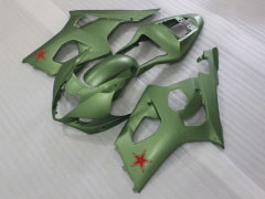 Stile di fabbrica - Army verde Carena e Carrozzeria Per 2003-2004 GSX-R1000 #LF3855