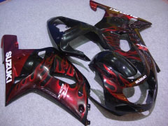 Flame - Red Black Fairings and Bodywork For 2000-2003 GSX-R750 #LF6791
