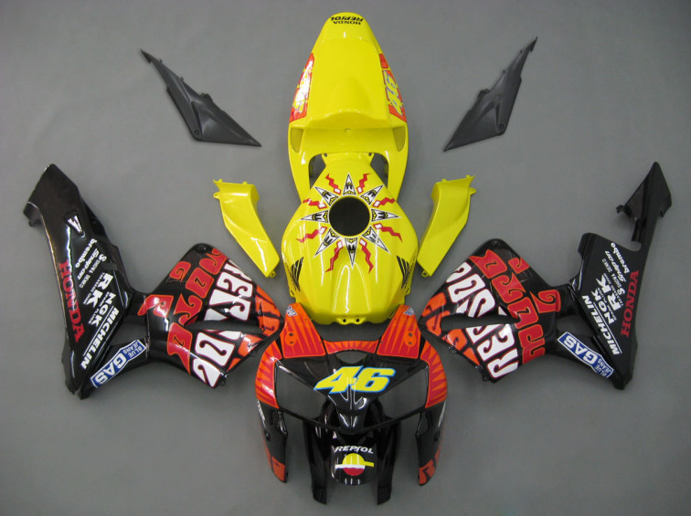 Rossi - 黄 黒 フェアリングとボディワーク 2005-2006 CBR600RR #LF7481