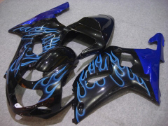 Flame - Blue Black Fairings and Bodywork For 2001-2003 GSX-R600 #LF6789