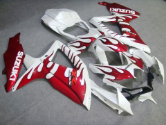Flame - Rosso bianca Carena e Carrozzeria Per 2008-2010 GSX-R750 #LF6394