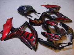 Flame - Red Black Fairings and Bodywork For 2008-2010 GSX-R600 #LF6231