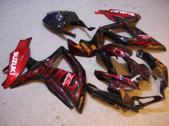 Flame - Red Black Fairings and Bodywork For 2008-2010 GSX-R600 #LF6227
