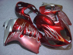Flame - Red White Fairings and Bodywork For 1999-2007 Hayabusa #LF5266